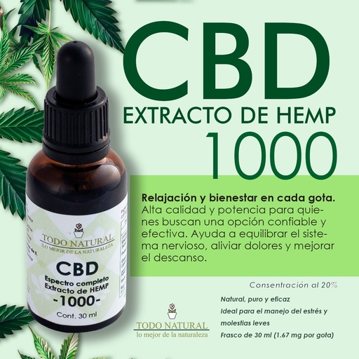 [TN-CB-A1030] ACEITE DE CAÑAMO 1000 full espectro 30ML
